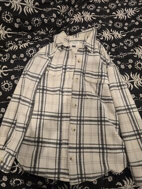 American Eagle Plaid Button Jacket